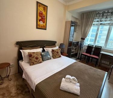 Almaty Apartamento | Просторная и уютная квартира с панорамным витражом с видом на город, Центральный стадион, Театр и другие знаковые места Алматы