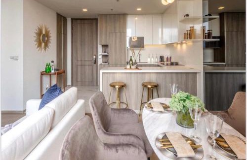 Khlong Toei Nuea Apartamento | 超豪華阿索克公寓可入住 4 人，面積 80 平方米，方便前往大皇宮地鐵站 BTS