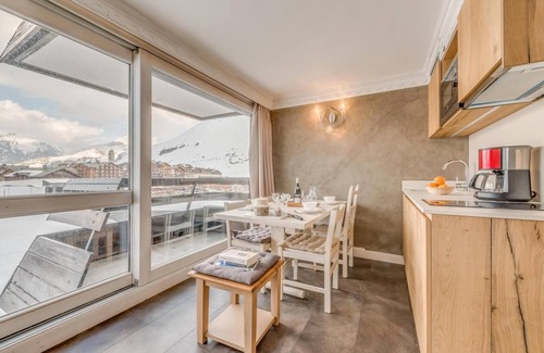 Tignes le Lac Apartamento | 10m del centro estación, 3.o piso, vista montaña, balcón, tv, local para esquís, 26m², Tignes