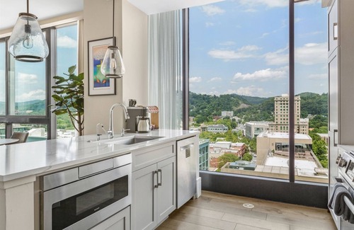 Downtown Asheville Condominio | 'Cloud 10' Luxury Downtown Asheville Condo w Mountain Views at Arras Residences