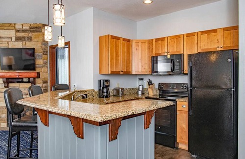 Lake Delton Condominio | 2 Bedroom Condo w/ Kitchen, Sleeps 8, Glacier Canyon Lodge, w/ Waterpark Passes!