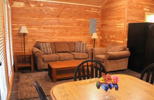Swinging Bridge Village Cabina | 2 Bedroom Little Red Riverfront Cabin on Winkley Shoals