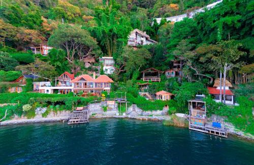 San Marcos La Laguna Casa | 2-story Lakefront castita, beach, kitchen, sauna