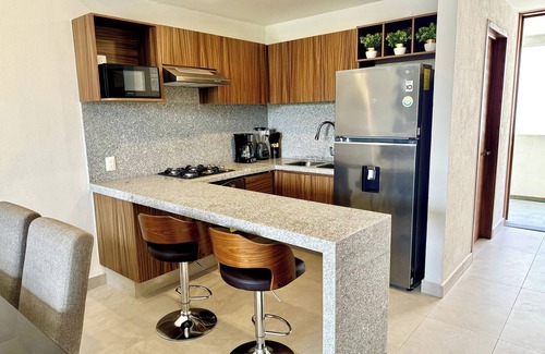 Bucerias Apartamento | 200 METROS DE LA PLAYA, ALBERCA INFINITA, DEPARTAMENTO 2 HABITACIONES 2 BAÑOS