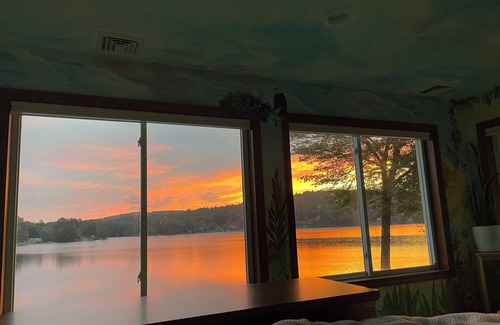 Shutesbury Casa | 3-br Lakefront Oasis in Shutesbury with AC & fireplace. 180-degree views!