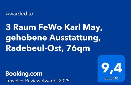 Radebeul Apartamento | 3 Raum FeWo Karl May, gehobene Ausstattung, Radebeul-Ost, 76qm