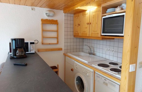 Arc-1800 Apartamento | 150m del centro estación, 4.o piso, vista valle, tv, local para esquís, 65m², Les Arcs