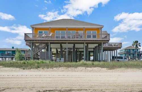 Port Bolivar Casa | SeaDreams Ocean front 3 BR, 2 BTH, cocina gourmet, vista al mar, porche