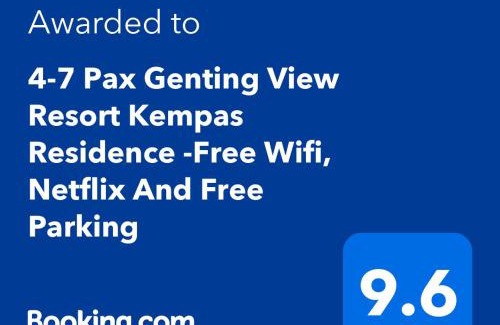 Genting Highlands Apartamento | 4-7 Pax Genting View Resort Kempas Residence -Free Wifi, Netflix And Free Parking