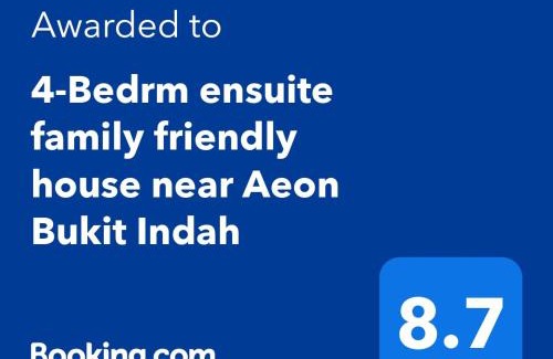 Bukit Indah 2 Casa | 4-Bedrm ensuite family friendly house near Aeon Bukit Indah