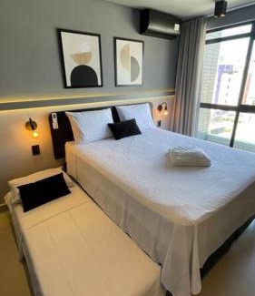 Jardim Oceania Apartamento | 4min da Praia - Flat com 3 camas - 4 pessoas