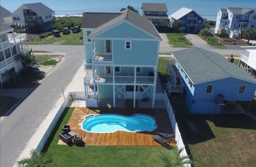 Holden Beach Casa | 5 BR 4. 5 baños 2da fila Acceso directo a la playa con piscina, elevador para 12 personas