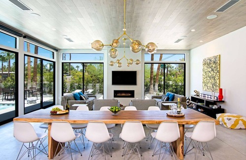 Palm Springs Casa | Completamente nuevo complejo de lujo Glam Pool, Spa y vistas a la montaña