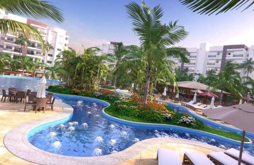 Caldas Novas Apartamento | 54 m² apartment, 2 bedrooms (1 suite), balcony, kitchenette and living room