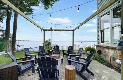 Prudenville Casa | 6BR Houghton Lake House w/ Indoor Pool, Hot Tub, and Golf Simulator - Sleeps 24