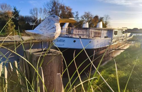 Otterndorf Alquiler De Eote | 8 Personen Hausboot mit Hot Tub, Sauna, Kaminofen, Klimaanlage, Lounge, Sonnendeck und Garten mit Buddelschiff direkt hinterm Deich in Otterndorf