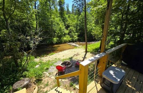 Purlear Alquiler De RV | A-Frame on creek, Near Boone, WIFI, Hot Shower