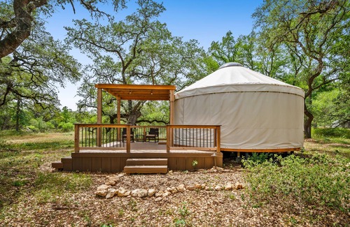 New Braunfels Cabina | A Unique Texas Hill Country Glamping Experience, pet friendly! Great AC!
