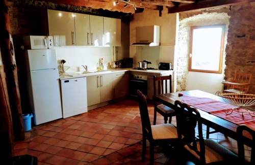 Targassonne Cabaña | Gîte-Familiar-Vista a la Montana-Baño con bañera