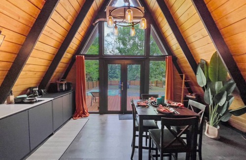Palmarejo Cabina | Africa787 | A-Frame Wood House W/Pool @ Lajas
