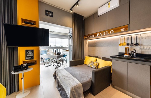 Pinheiros Apartamento | 164 apartamentos nuevos y modernos con 3 adultos junto al metro de Faria Lima