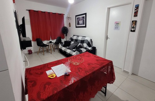 Jardim Neptunia Apartamento | Apartamento Térreo com Churrasqueira e Rede a 300m da Praia