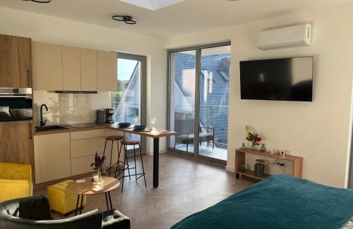 Charzykowy Apartamento | Apartament Słoneczny widok boczny na jezioro