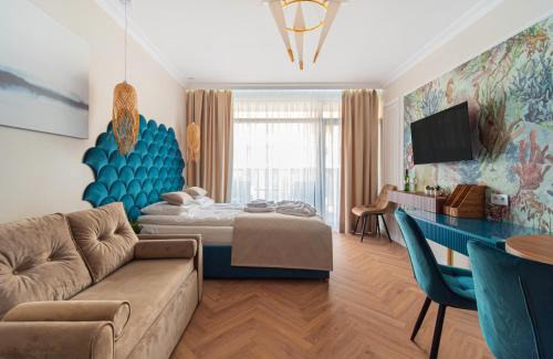 Dzielnica Uzdrowiskowa Apartamento | Apartament Turkusowa Przystań z klimatyzacją - Solny Resort A102