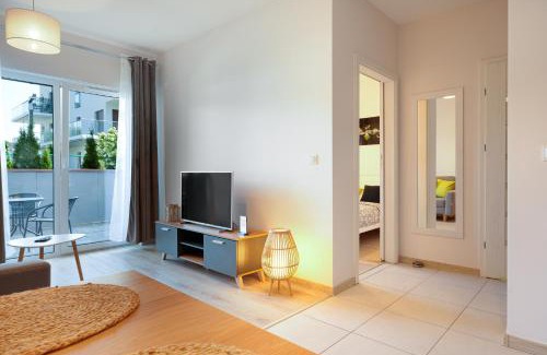 Kudowa Zdroj Apartamento | APARTAMENTY "LA VILLA" SUITE z salonem, 1 sypialnią, tarasem, parkingiem, blisko centrum