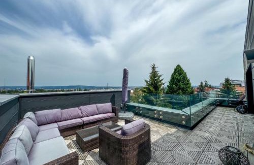 Brno-stred Apartamento | Apartmán se saunou a terasou s výhledem na Brno