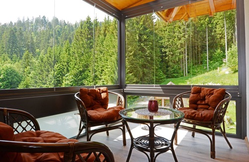 Schonach im Schwarzwald Apartamento | Apartamento 'Ferienwohnung Birgit' con vistas a la montaña, terraza privada y Wi-Fi