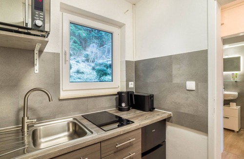 Bad Liebenzell Apartamento | Apartamento 'Am Hochwald Mit Burgblick' con balcón
