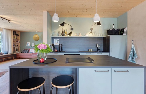 Triberg im Schwarzwald Apartamento | Apartamento 'Ferienwohnung Am Stadtwald' con vistas a la montaña, terraza privada y Wi-Fi