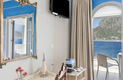 Massouri Apartamento | Apartamento 'Athena' con terraza con vistas al mar, terraza privada, Wi-Fi y aire acondicionado.
