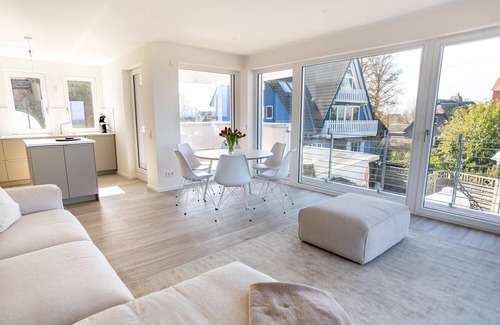 Kalifornien Apartamento | Apartamento 'Ferienwohnung Backbord' con vistas al mar, jardín compartido y Wi-Fi