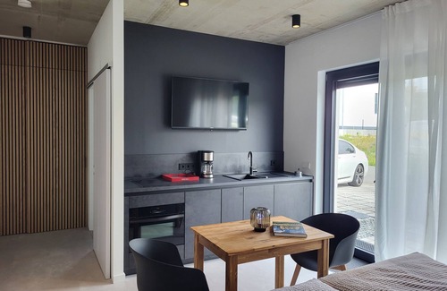 Muldestausee Apartamento | Apartamento 'Ferienwohnung Schlossterrassen 4b' con terraza privada, jardín compartido y Wi-Fi