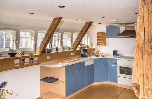 Waltersdorf Apartamento | Apartamento 'Ferienwohnung Am Heideborn' con vistas a la montaña, jardín compartido y Wi-Fi