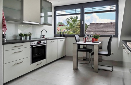 Petershausen-West Apartamento | Apartamento "Ferienwohnung RosenRot am See" con vistas al viñedo