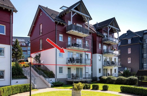 Oberhof Apartamento | Apartamento 'Ferienwohnung Tannenblick 2-2' con vistas a la montaña, balcón y Wi-Fi