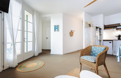 Rivedoux-Plage Apartamento | Apartamento 'La Dune, Appart Familial Vue Mer' con vistas al mar, terraza privada y Wi-Fi