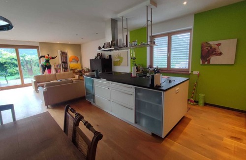 Lustenau Apartamento | Apartamento 'Loft Mit Kamin Und Whirlpool' con terraza privada, jardín privado y Wi-Fi