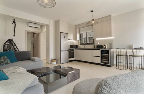 Perigiali Apartamento | Apartamento 'Mella Roa - Ivory' con vistas al mar, Wi-Fi y aire acondicionado.