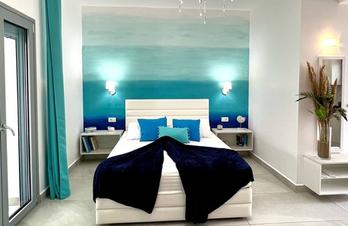 Vlachata Apartamento | Apartamento 'Poseidon Studio 4' con vistas al mar, Wi-Fi y aire acondicionado