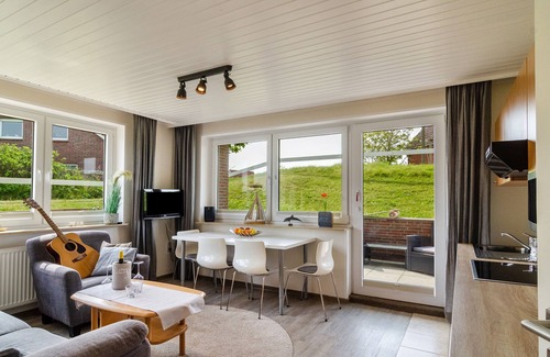 Baltrum Apartamento | Apartamento 'Hus Uiterst-Hörn Backbord' con vistas al mar, jardín y Wi-Fi