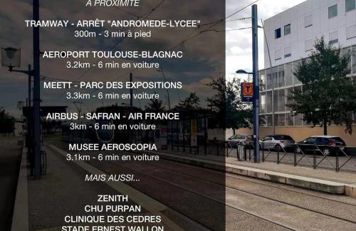 ZAC Andromede Apartamento | Appartement 2 chambres cosy proche aéroport et MEETT au pied du tram