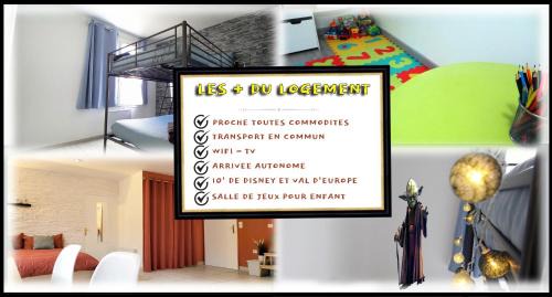 Chanteloup-en-Brie Apartamento | Appartement avec salle de jeux privée,10min de disney transport en commun 6 couchages