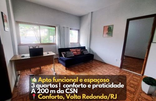 Volta Redonda Apartamento | Apto Aterrado 3 quartos próx da CSN Conforto VR RJ