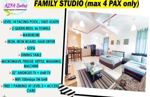 Bandar Baru Bangi Apartamento | AZFA Suites at De Centrum Putrajaya Bangi FREE wifi