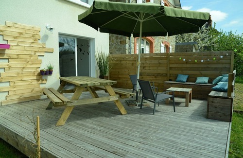 Saint-Jean-le-Thomas Casa | BAIE DU MT ST MICHEL -PLAGE, casa con garaje, terraza, jardín cerrado, wifi gratuito