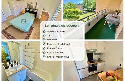 Muret Apartamento | " Balcon Nature " Terrasse - TV - Fibre